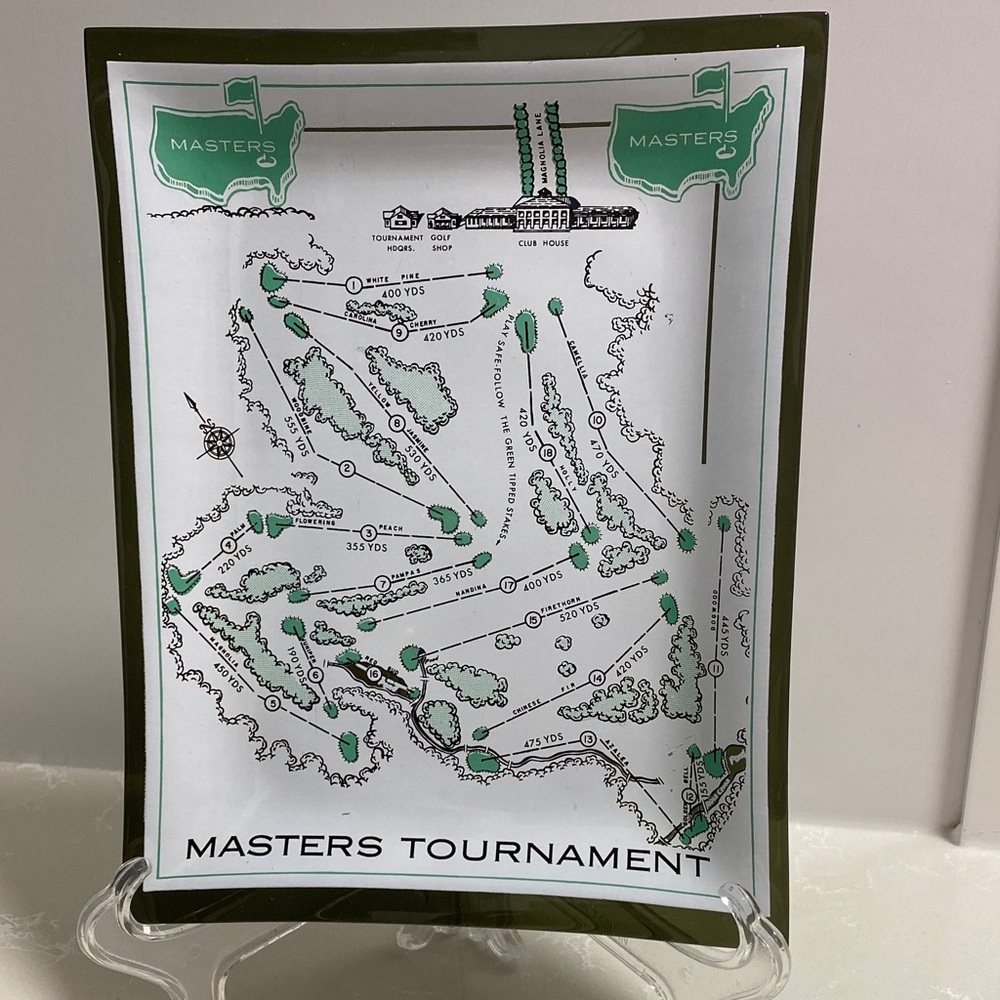 Vintage Masters Tournament Decorative Course Plate - White and Green